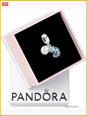 Color-Changing Chameleon Dangle Charm Bracelet Charm - Sterling Silver & Enamel
